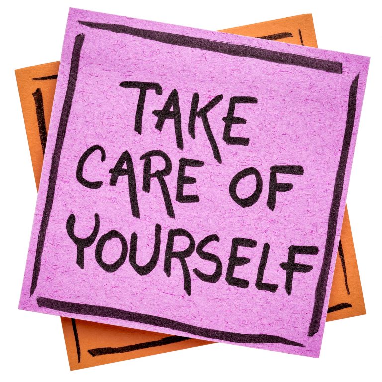 "Take Care of Yourself" sticky note